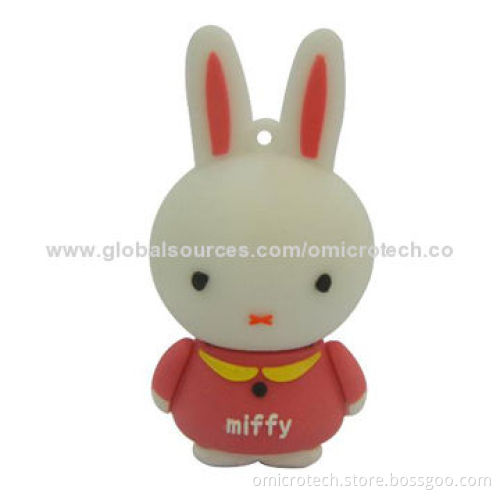 8GB Cartoon Rabbit USB Flash Drive with High-speed, No External Power Required